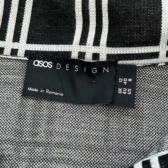 NWT ASOS Design Women’s Plaid Windowpane Print Shacket Shirt Jacket | US 8 - Picture 6 of 7